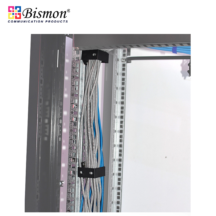Ring Cable Management on Pole Rack Black color